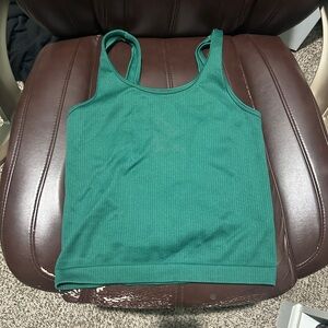 A New Day Green Ribbed Tank Top